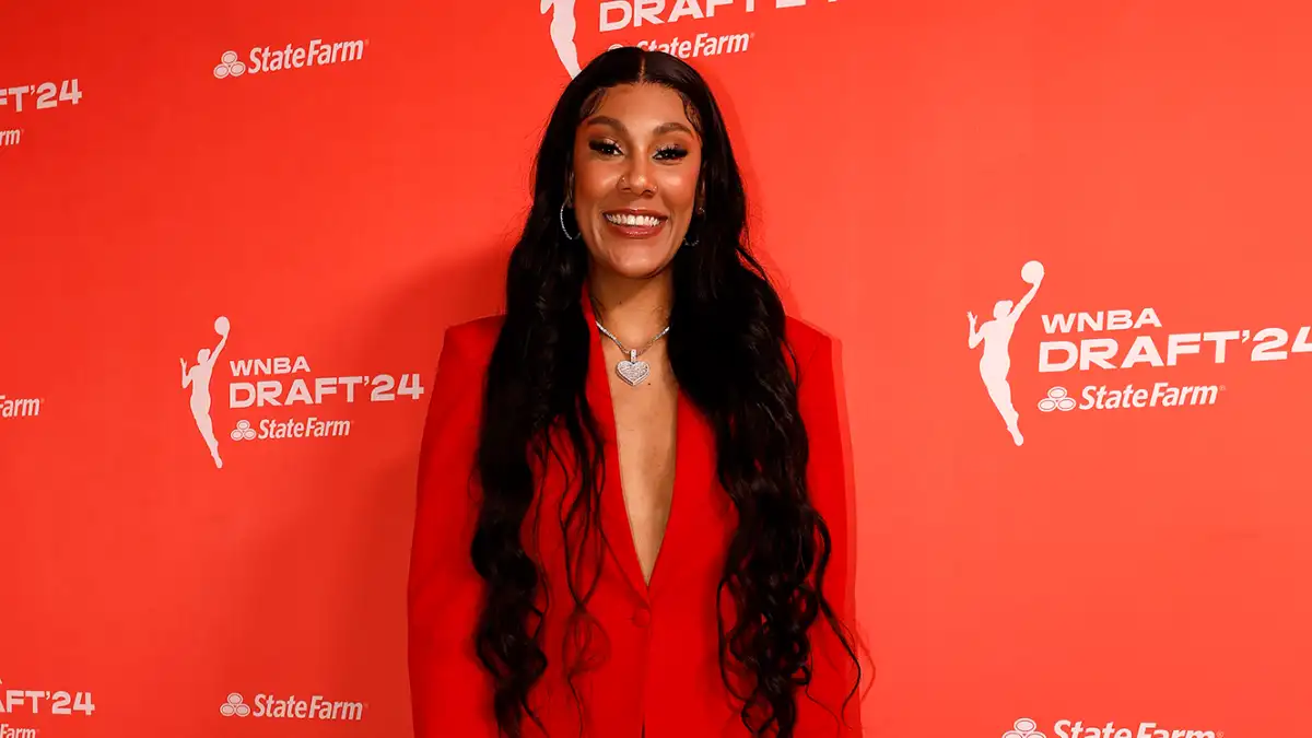 Kamilla Cardoso at the 2024 WNBA Draft on April 15, 2024.