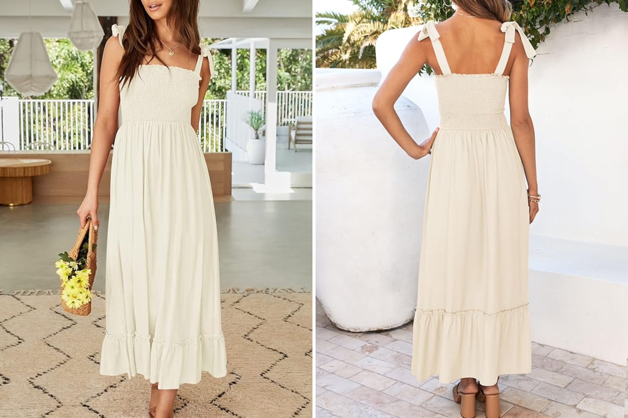 Zesica Boho Spaghetti Strap Maxi Dress