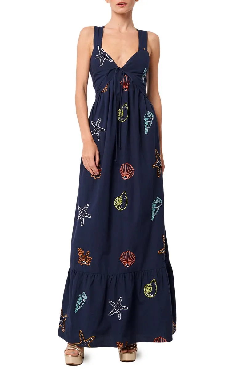 sea creatures maxi dress