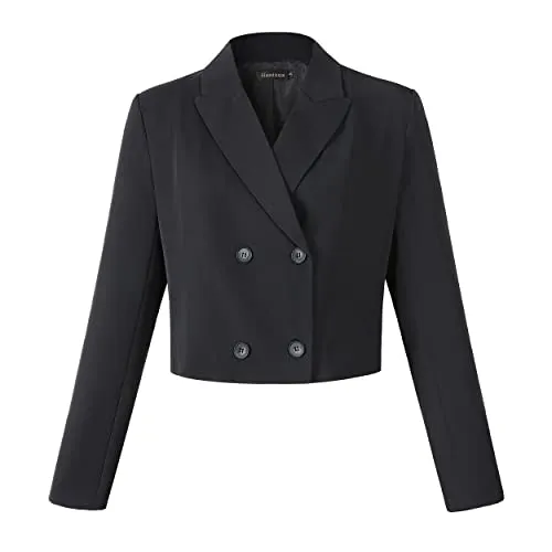 Beninos Double-Breasted Cropped Blazer Jacket
