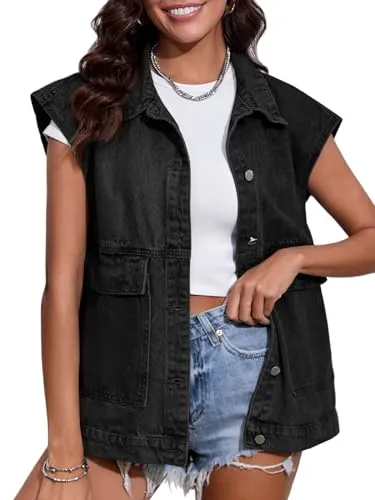 Plnotme Oversized Jean Vest