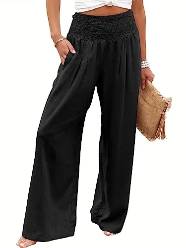 ANRABESS Linen Palazzo Pants