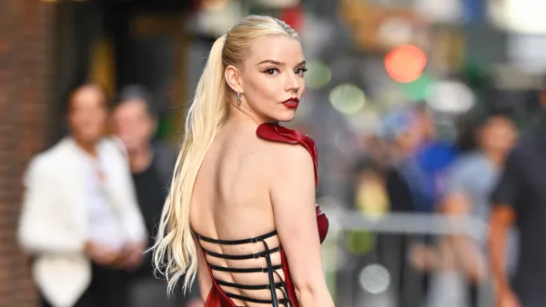 Anya Taylor-Joy Gets Cheeky in Fiery Dress in NYC