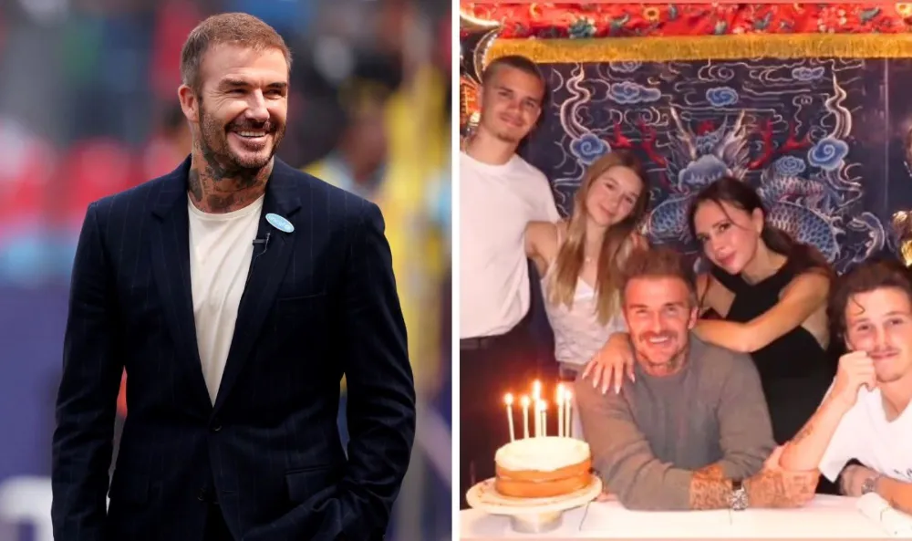 David Beckham celebrates 49th with family