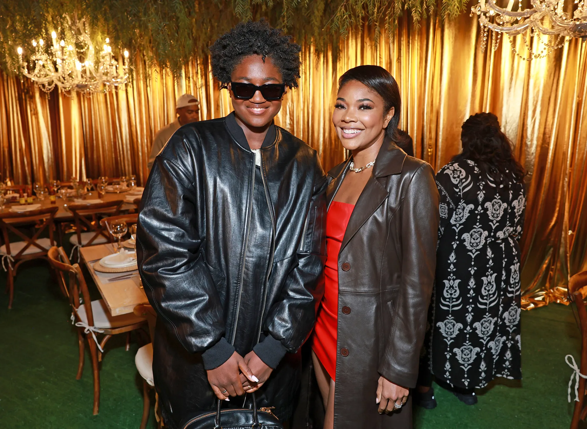 Gabrielle Union and Zaya Wade Match in Leather
