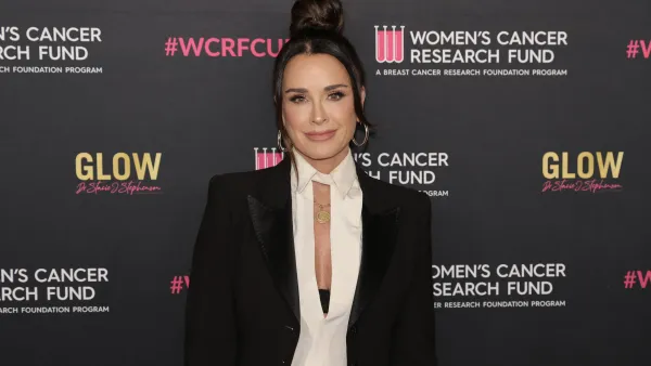 Kyle Richards smiling to the camera.