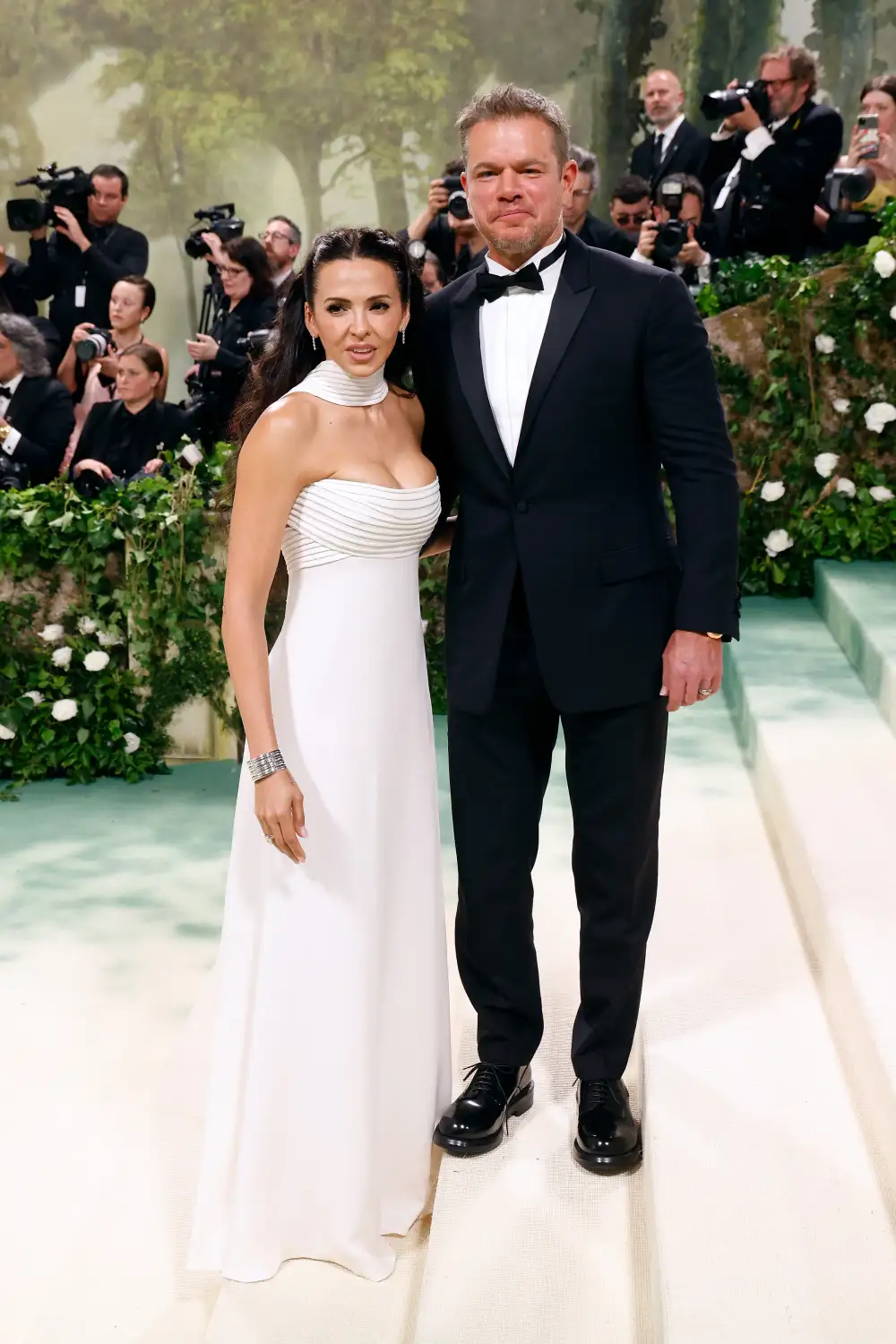 Luciana Barroso y Matt Damon en la Gala del Met 2024