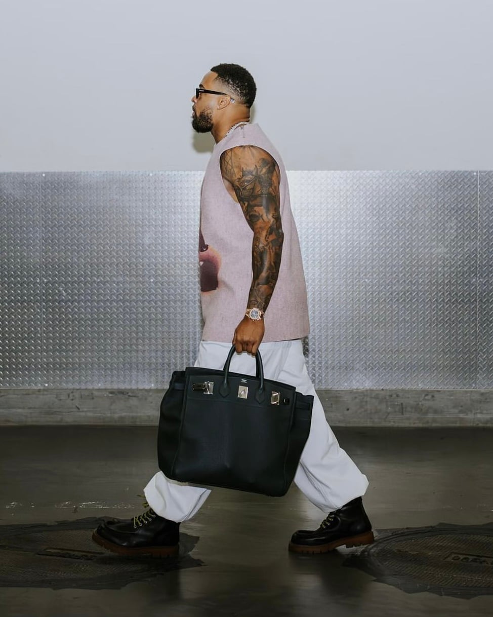 men celebs wearing hermes bags