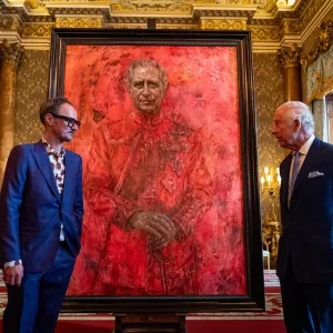 Artist Jonathan Yeo and King Charles III