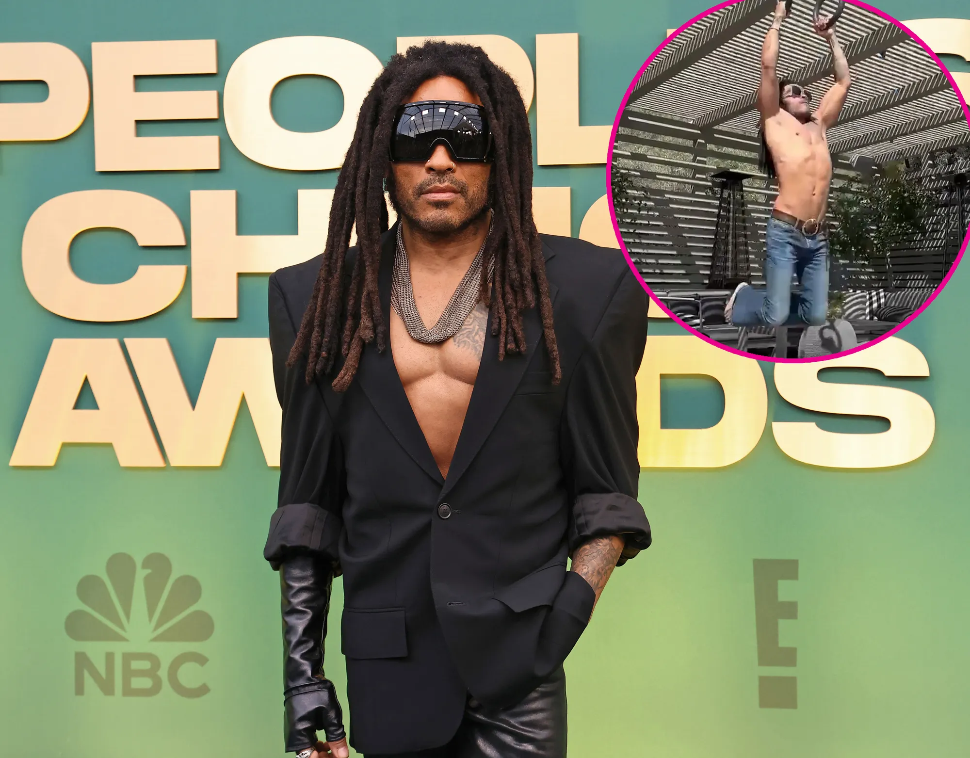 Lenny Kravitz Is Now Doing His Workouts in Low-Rise Jeans