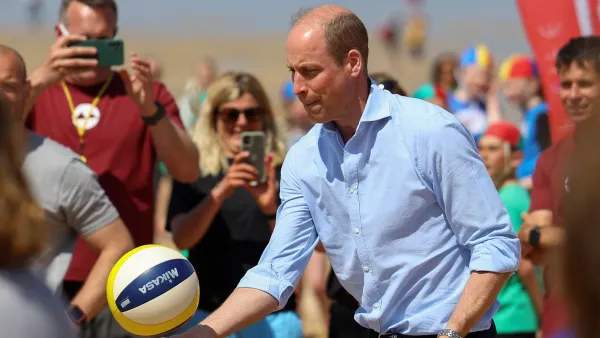 Prince William channels his inner 'Baywatch Babe' on beach day