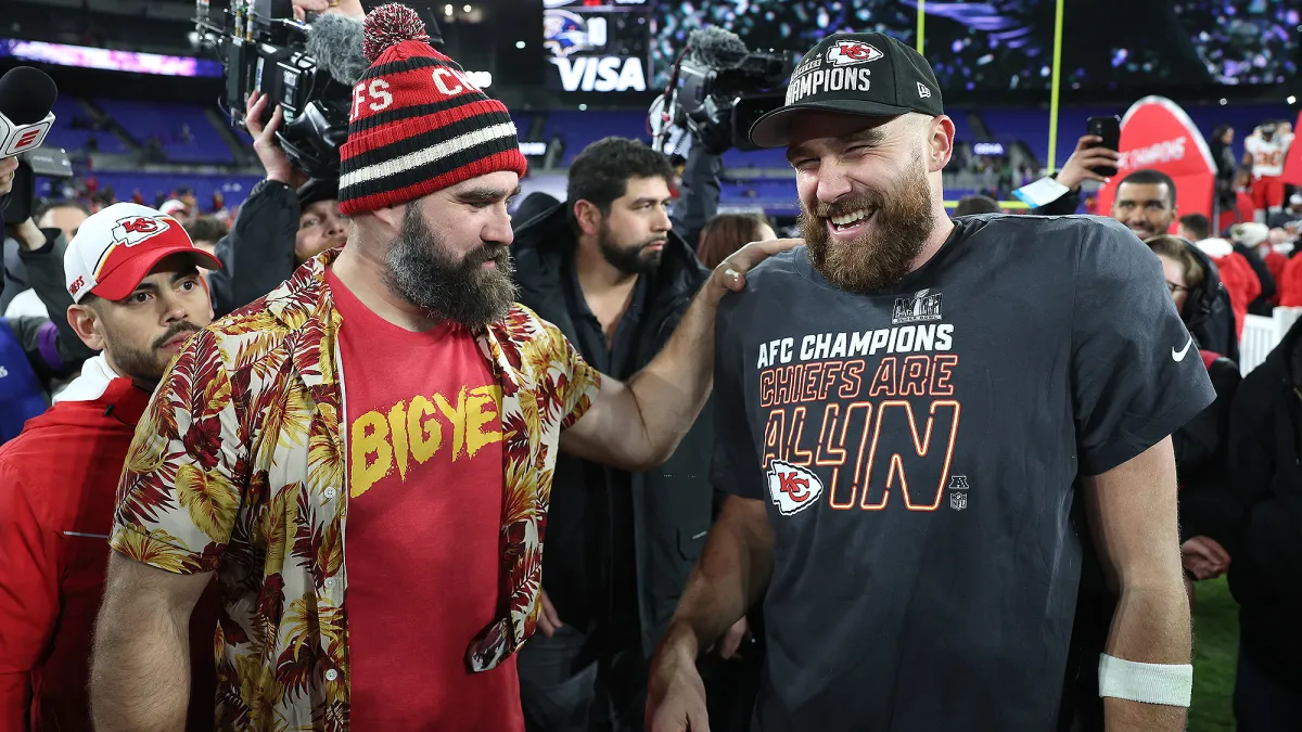 Travis and Jason Kelce Recording ‘New Heights’ Podcast in France From Cannes Lions Film Festival