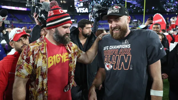 Travis and Jason Kelce Recording ‘New Heights’ Podcast in France From Cannes Lions Film Festival