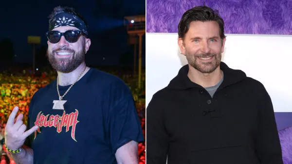 Travis Kelce and Bradley Cooper
