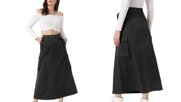 Allegra K Cargo Skirt with Pockets