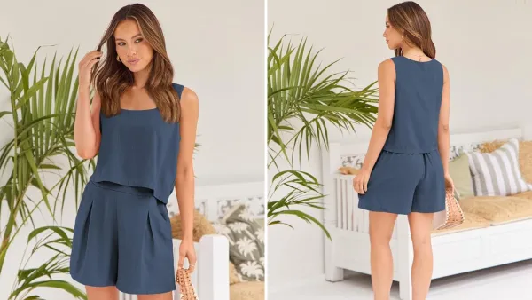 Automet Summer Two-Piece Linen Outfit