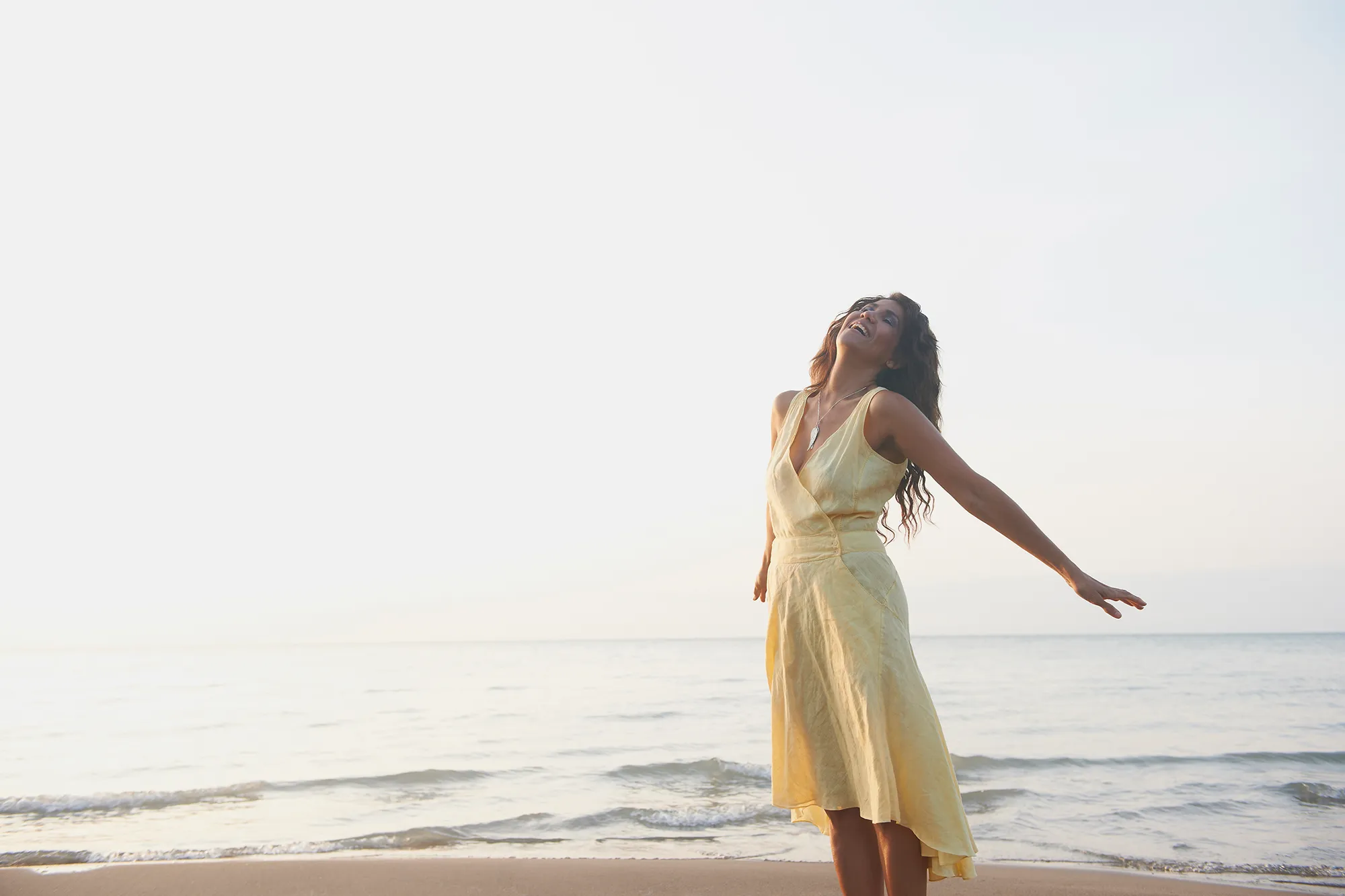 Woman standing on beach