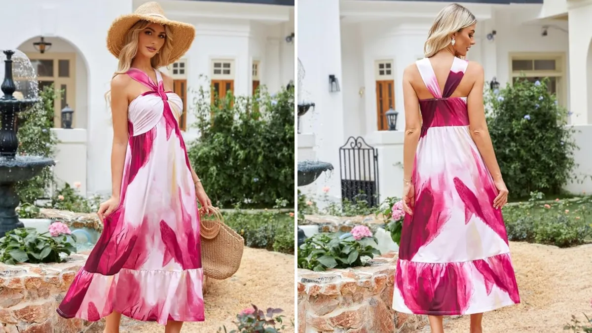 Grace Karin Halter Neck Maxi Dress