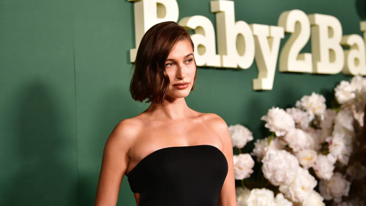 Hailey Bieber Pregnancy Announcement Dress