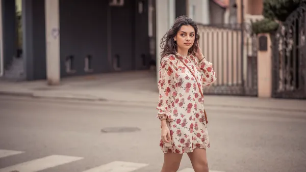 Woman walking in the city