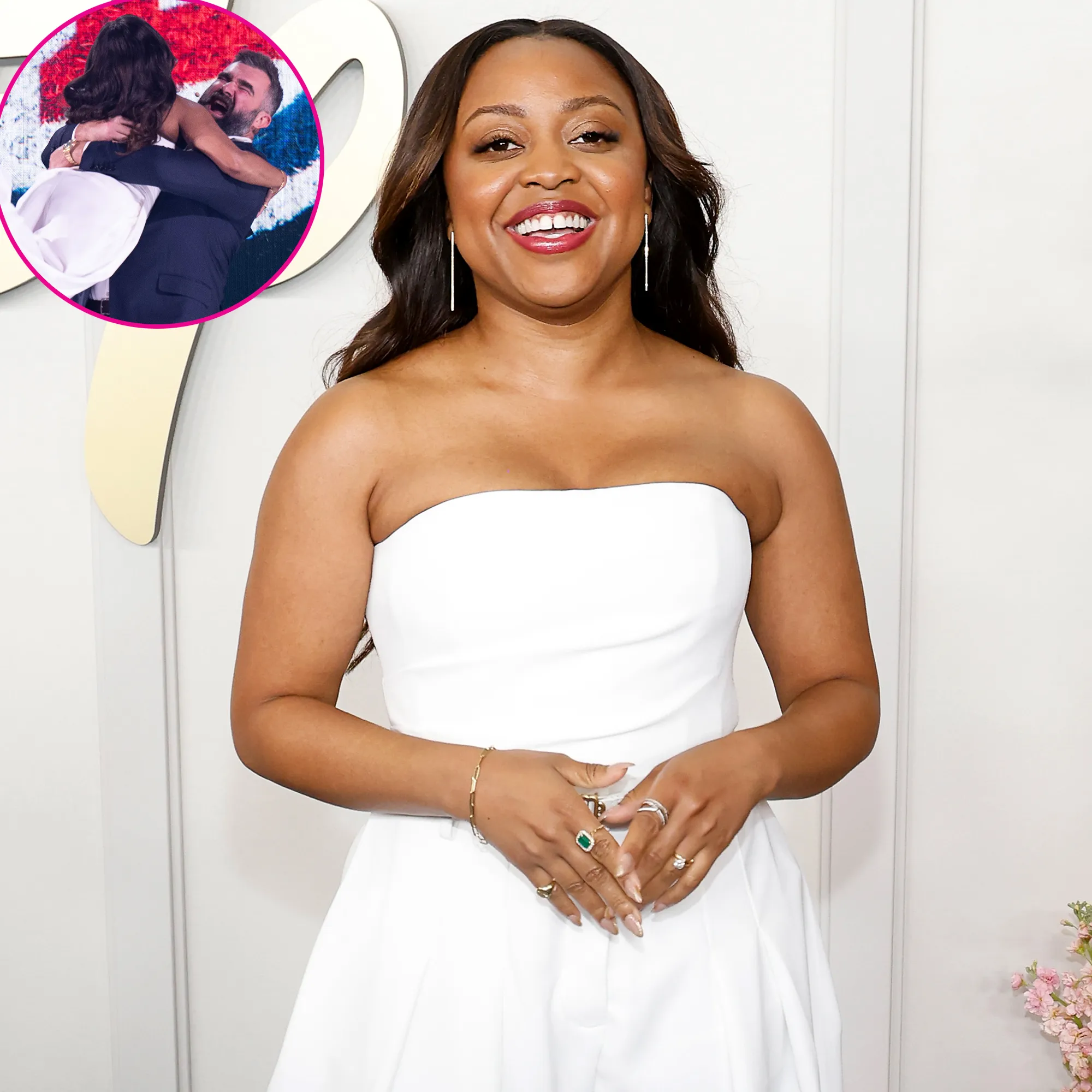 Quinta Brunson Jokes Jason Kelce Asked for ‘Consent’ Before Picking Her Up at Disney Upfront