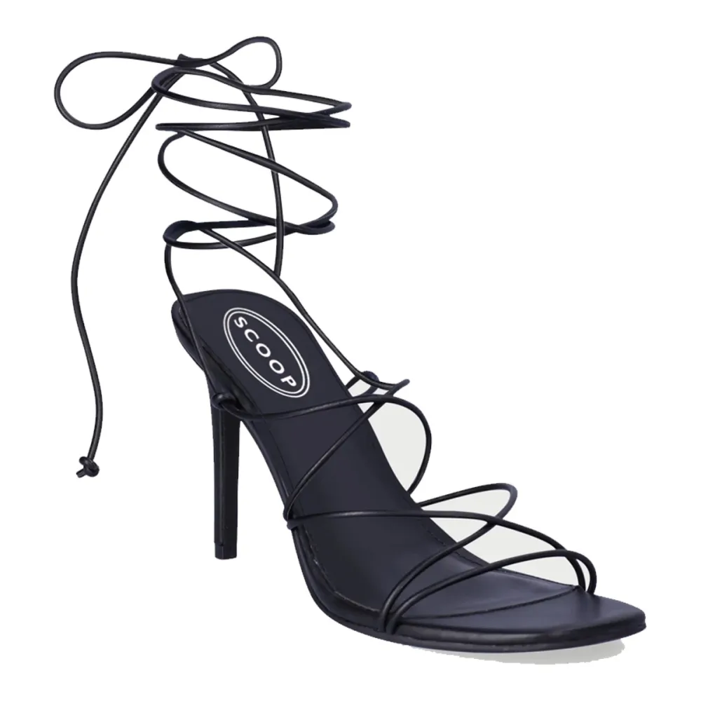 Scoop Lace Up Stiletto Heel Sandals