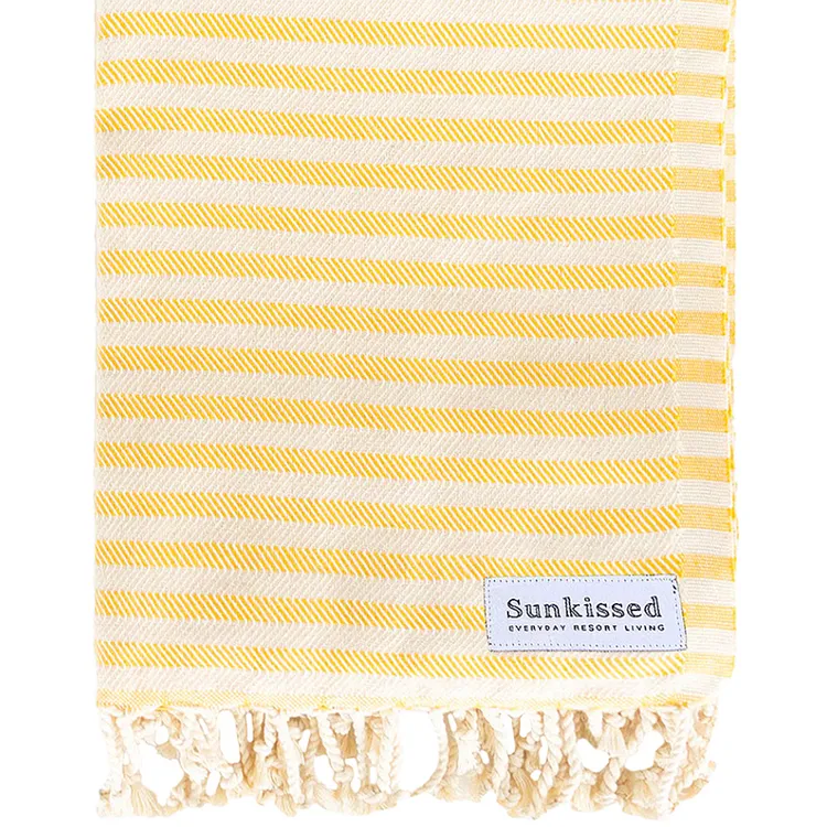 yellow striped towel