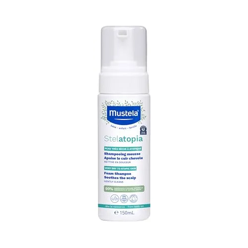 Best for Newborns: Mustela Stelatopia Eczema-Prone Skin Foam Shampoo