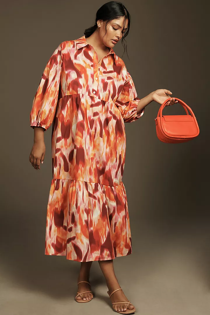 Maeve Bettina Tiered Shirt Dress