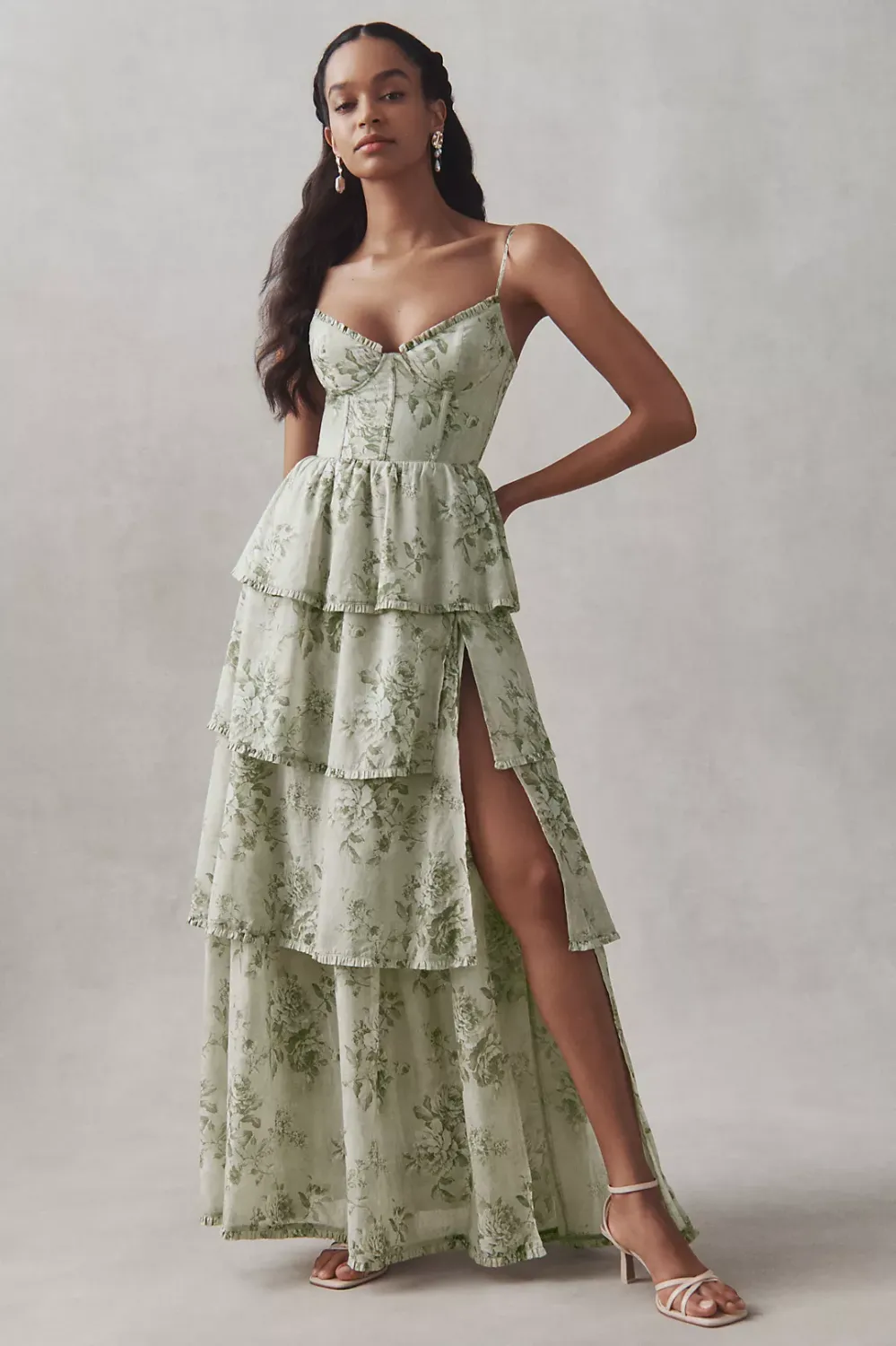 ruffle gown