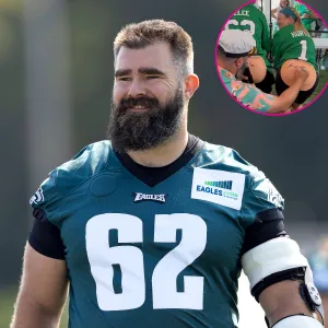 Jason Kelce Signs A Pair of Fake Butts at Eagles Charity Bowl