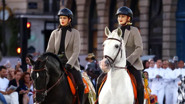 Kendall Jenner and Gigi Hadid Ride Horses in Matching Equestrian Looks at Vogue World in Paris