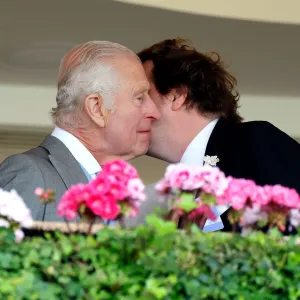 King Charles Greets Queen Camilla Son Tom Parker Bowles at Royal Ascot