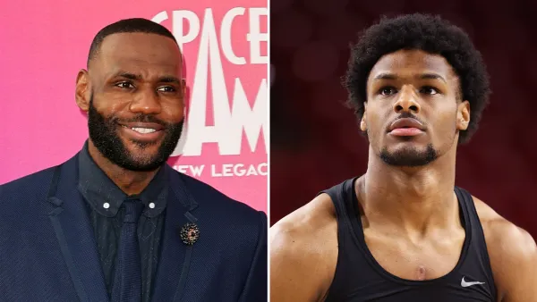 LeBron James Celebrates Lakers Drafting Son Bronny with Throwback PhotoGettyImages-1947763524