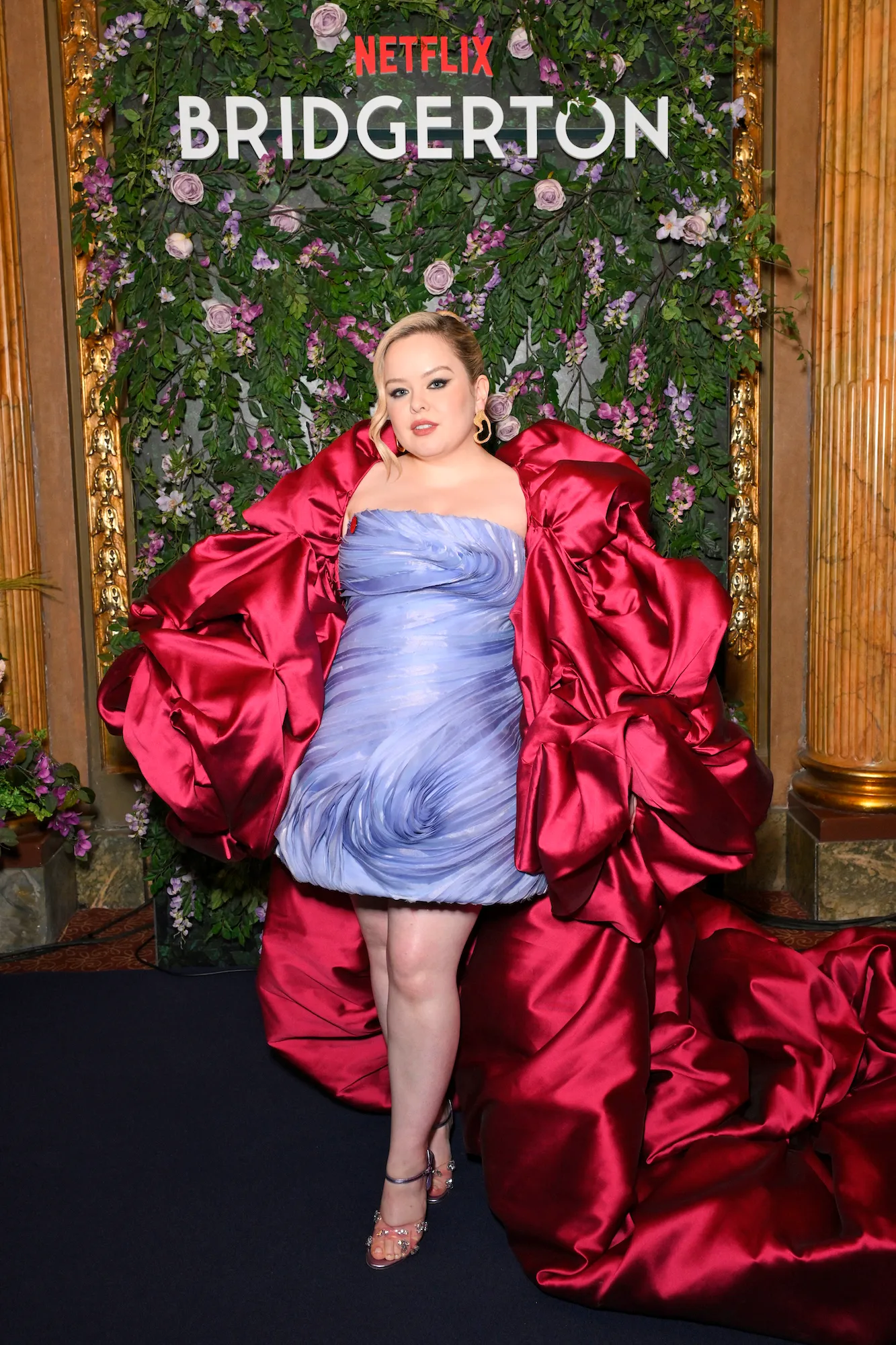 Nicola Coughlan Is a Dream in Billowing Cape at Bridgerton Premiere