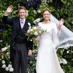 Olivia Henson Debuts Her Classy Wedding Dress to Hugh Grosvenor