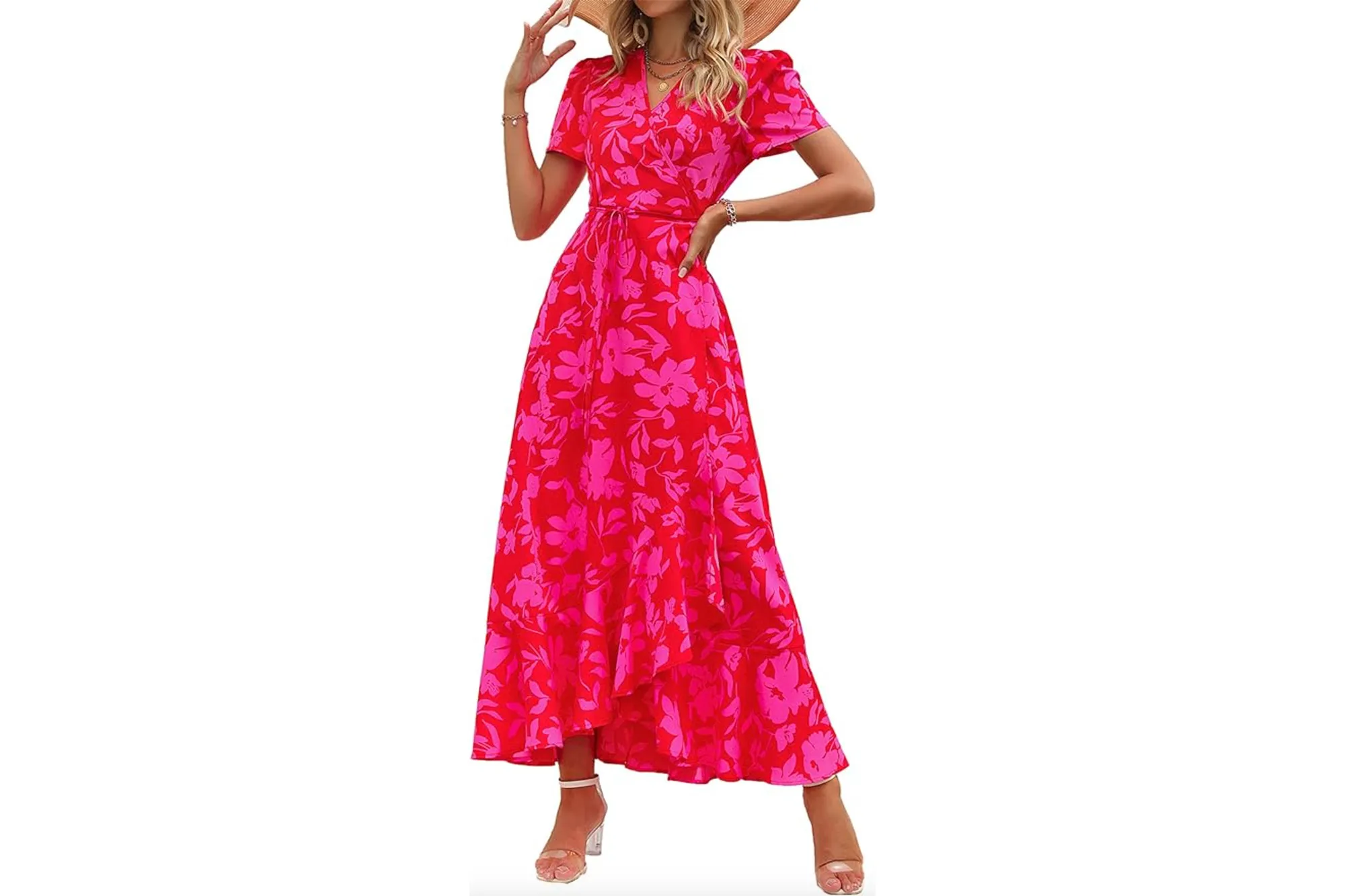 Prettygarden floral wrap dress