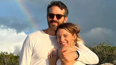 Ryan Reynolds and Blake Lively stand on beach