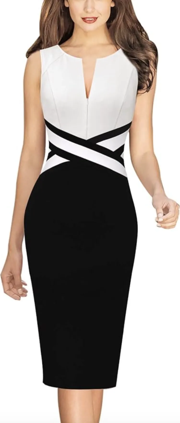 VFSHOW Colorblock Sheath Dress kate middleton