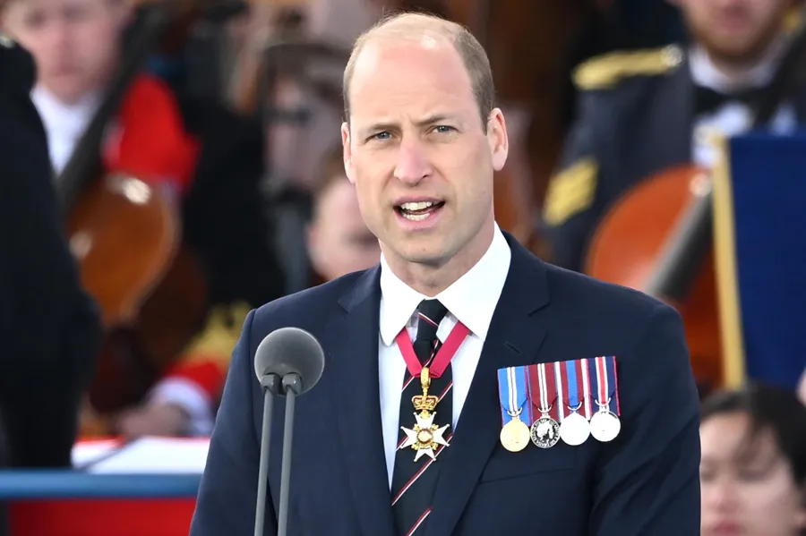 The Prince of Wales Addresses the Crowd King Charles and Prince William take the stage at D-Day Celebration