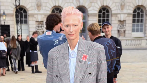 Tilda Swinton Pairs Bear Claw Loafers With an Oversized Suit