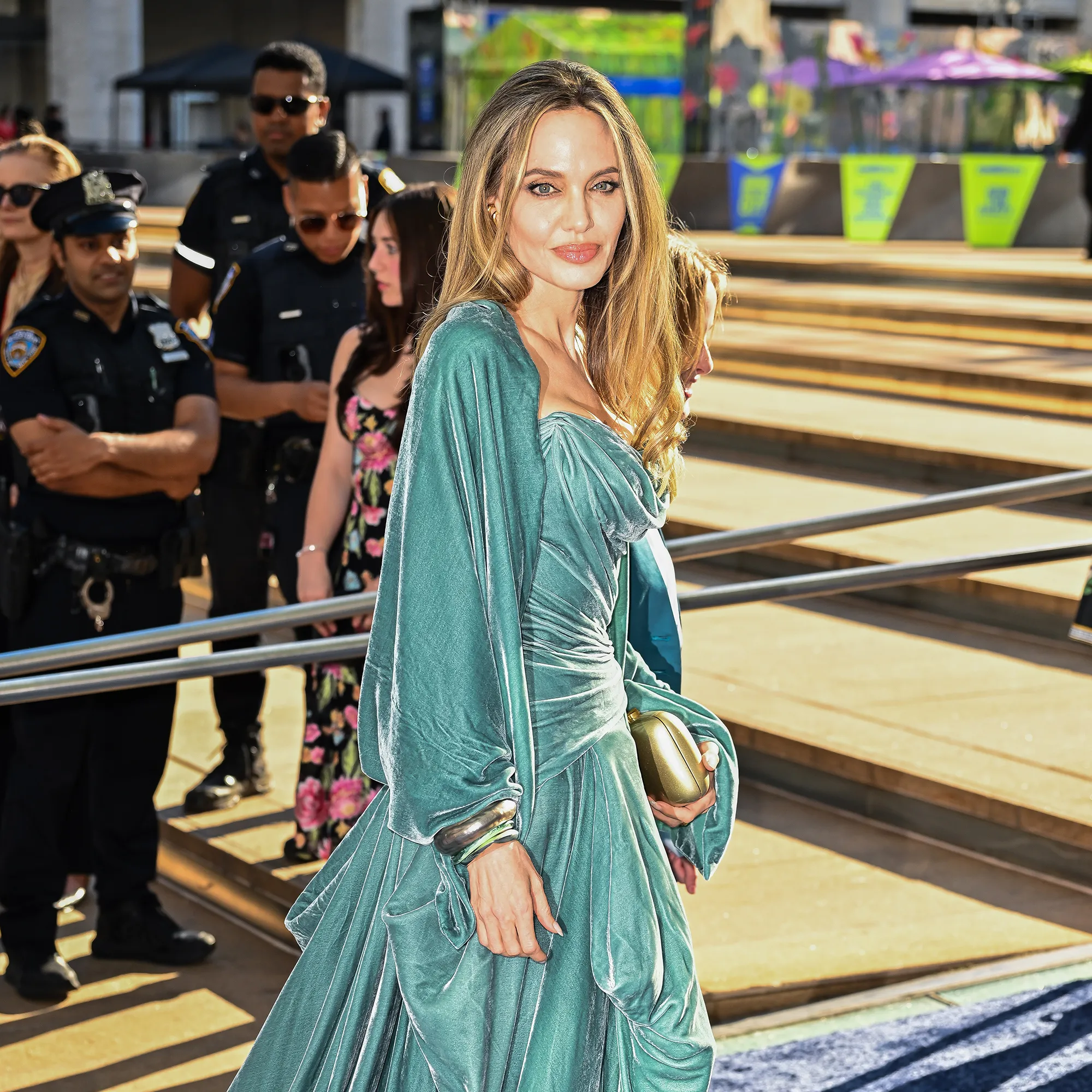 Angelina Jolie arriving at the Tony Awards on June 16, 2024.