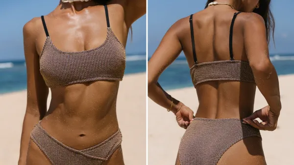 Cupshe Ribbed Mineral Wash Bikini Set