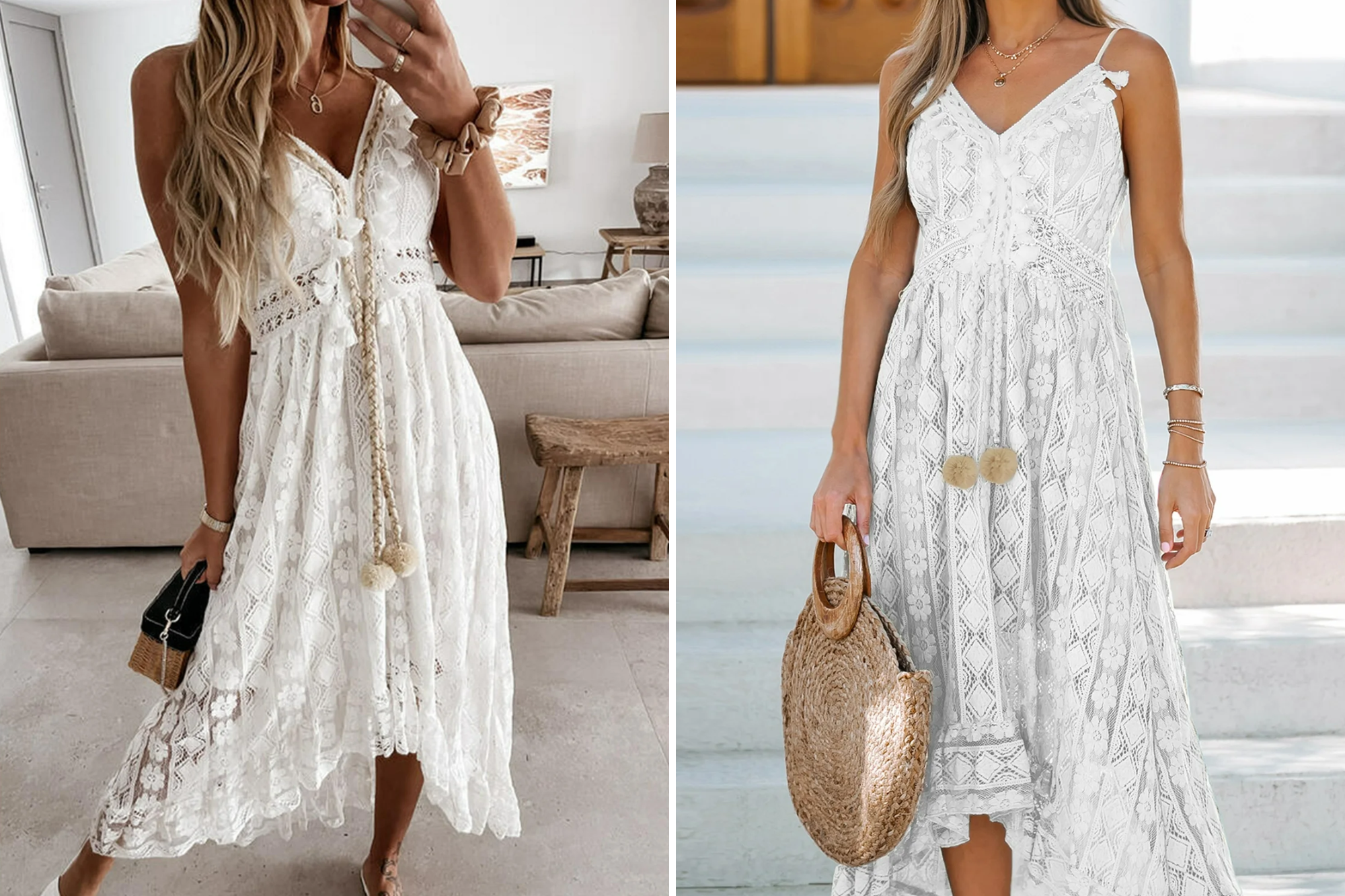 Cupshe V-Neck Lace Slip Dress
