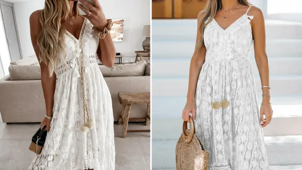 Cupshe V-Neck Lace Slip Dress