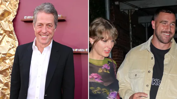 Hugh Grant Calls Travis Kelce Gigantic Praises Taylor Swifts Eras Tour