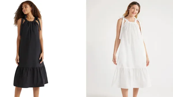 Free Assembly Sleeveless Tie Shoulder Midi Dress Walmart