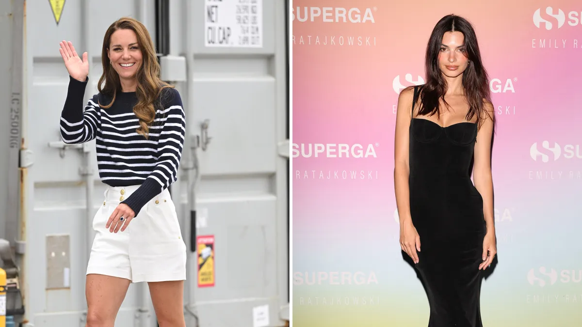 Kate Middleton / Emily Ratajkowski in Superga sneakers.