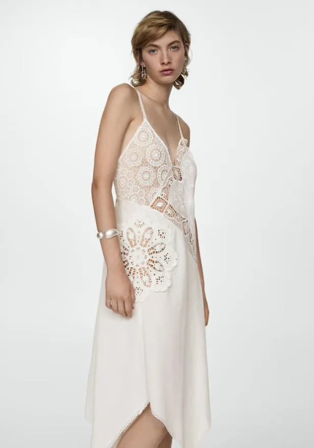 Mango Asymmetrical White Dress