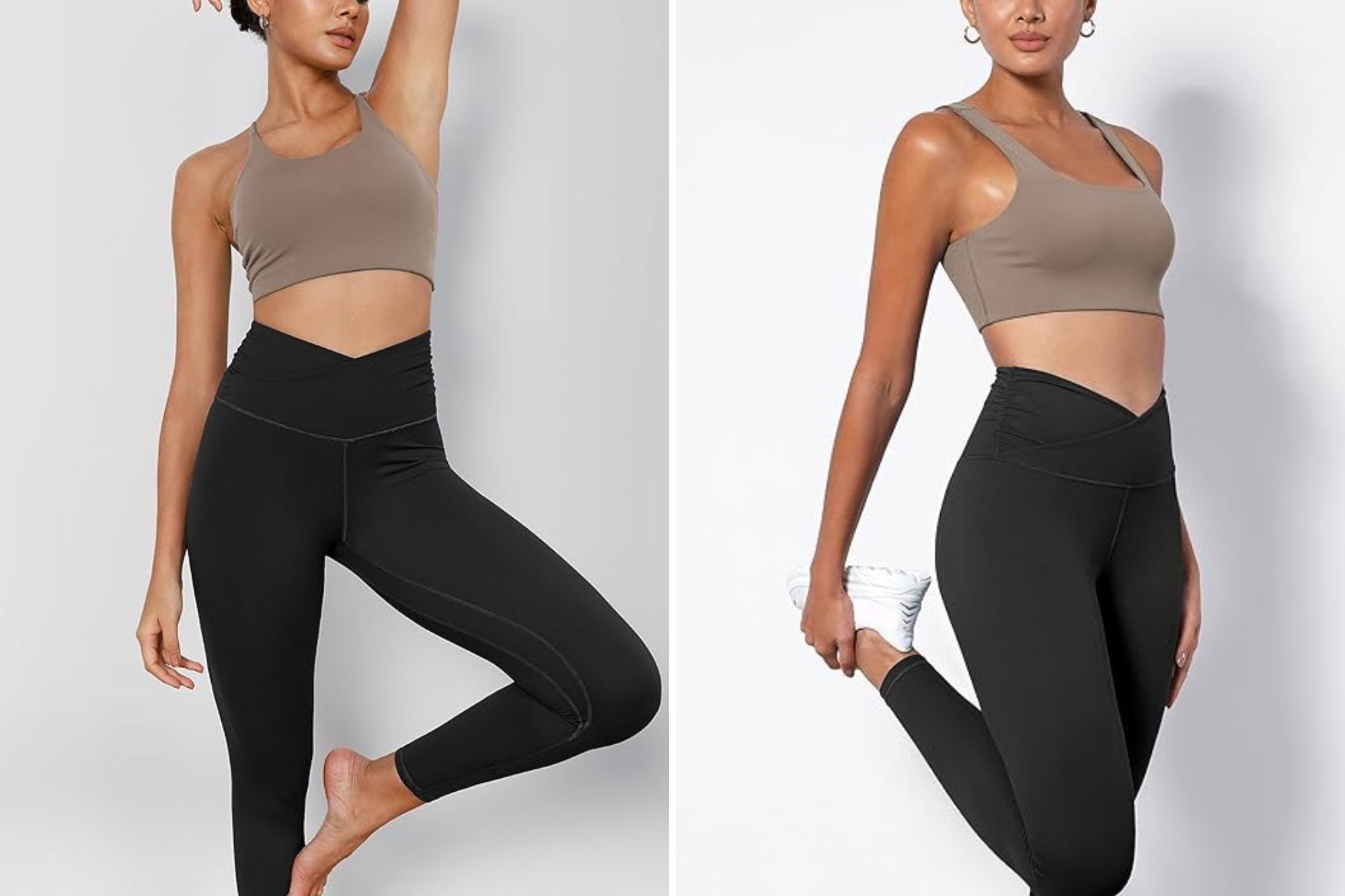 Ododos Cross Waist Yoga Leggings